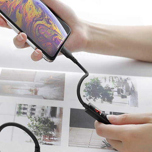 USB Кабель Micro, HOCO, S13, с дисплеем черный