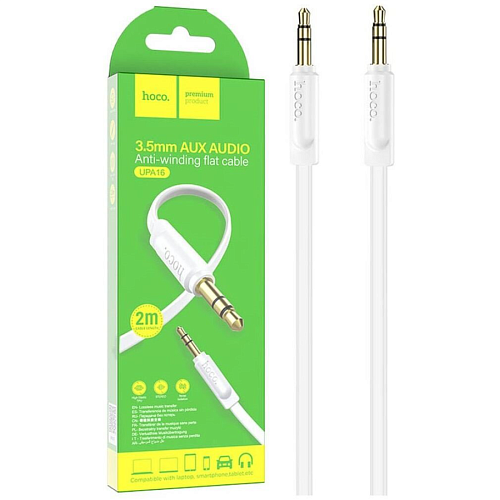 AUX Audio кабель 3,5 мм, UPA16, 2m, HOCO, белый