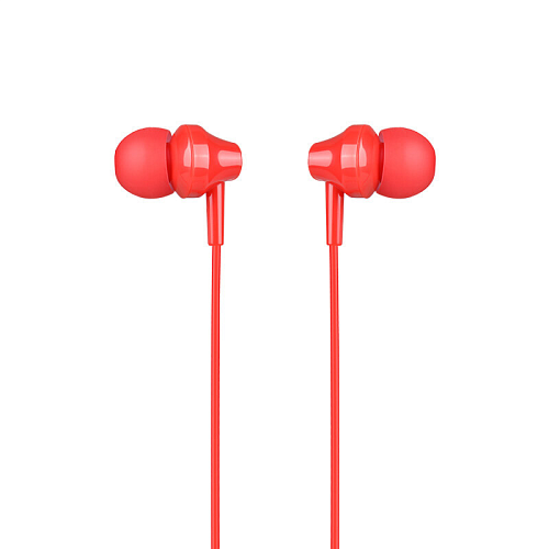 Проводные наушники M14 Universal Earphone, вакуумные с микрофоном, HOCO, красные