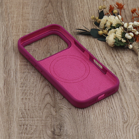Чехол-накладка для iPhone 17 Pro Max, Silicon Case, магнитный (MagSafe), с дизайном, без лого, X-CASE, винный
