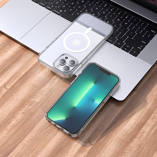 Чехол силиконовый для iPhone 14 Pro (6.1), Магнитный (MagSafe), X-CASE, прозрачный