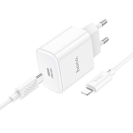 Сетевое зарядное устройство, 1 PD 30W (C76A Pro), HOCO, Type-C to Lightning, белый