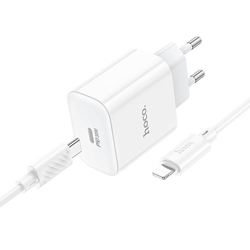 Сетевое зарядное устройство, 1 PD 30W (C76A Pro), HOCO, Type-C to Lightning, белый