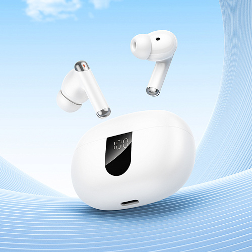 Беспроводные наушники EQ26, HOCO, заряд в процентах, шумоподавление ANC+ENC, белый