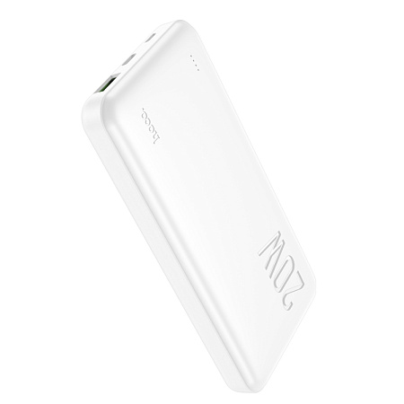 Универсальный Доп. Аккумулятор 10000mAh, J87, HOCO, выход 1 USB (18W), 1 PD (20W), вход Micro/Type-C, белый