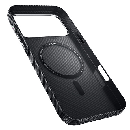 Чехол для iPhone 17 Pro Max, карбон, Магнитный (MagSafe), AS13, HOCO, черный