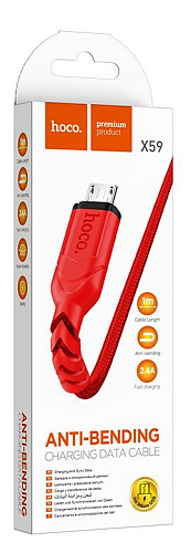 USB Кабель Micro, HOCO, X59, красный