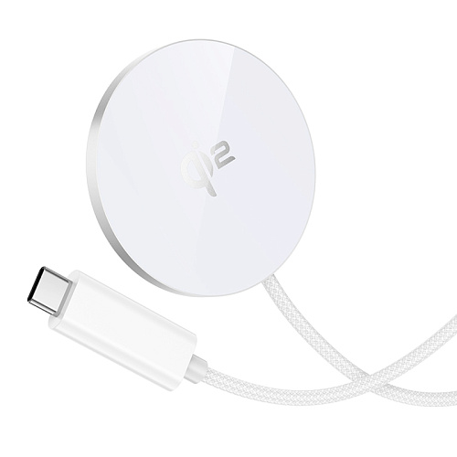 Беспроводное зарядное устройство, CW63, протокол быстрой зарядки Qi2, Type-C, белый