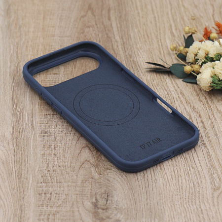 Чехол-накладка для iPhone 17 Air, Silicon Case, магнитный (MagSafe), с дизайном, без лого, X-CASE, синий