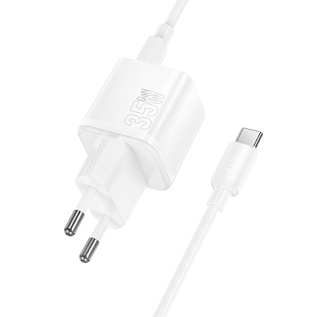 Сетевое зарядное устройство, 1 PD 35W (N66), HOCO, Type-C to Type-C, белый