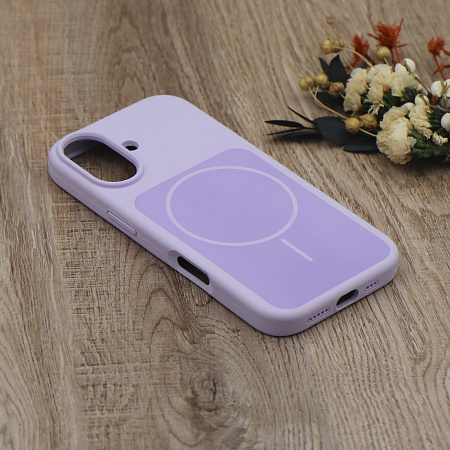 Чехол-накладка для iPhone 17, Silicon Case, магнитный (MagSafe), с дизайном, без лого, X-CASE, сиреневый