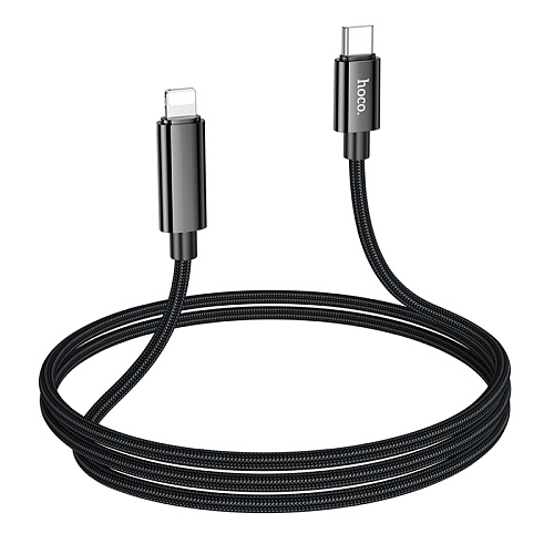 Кабель Lightning to Type-C (PD) с дисплеем, HOCO, U125, 1.2м, черный