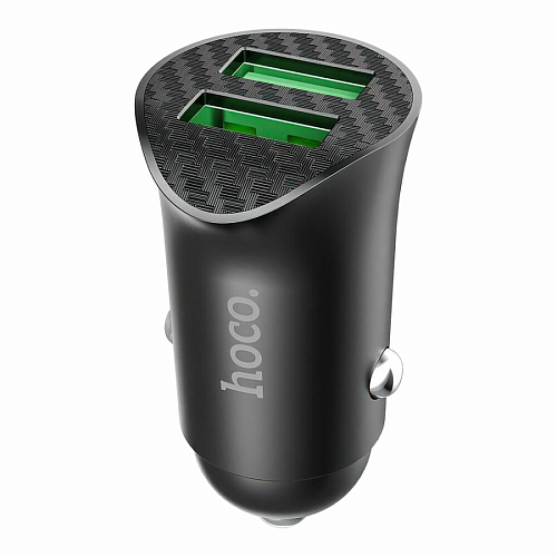 Автомобильное зарядное устройство, 2 USB 3.0 QC (Z39), 18W, HOCO, черный