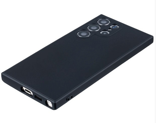 Чехол силиконовый для Samsung Galaxy S23 Ultra, с микрофиброй внутри, с защитой камеры, X-CASE, черный