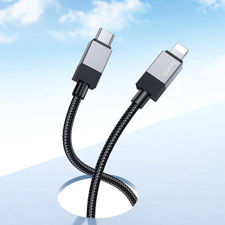 Кабель Lightning to Type-C (PD), HOCO, X110, 1 метр, цвет черный