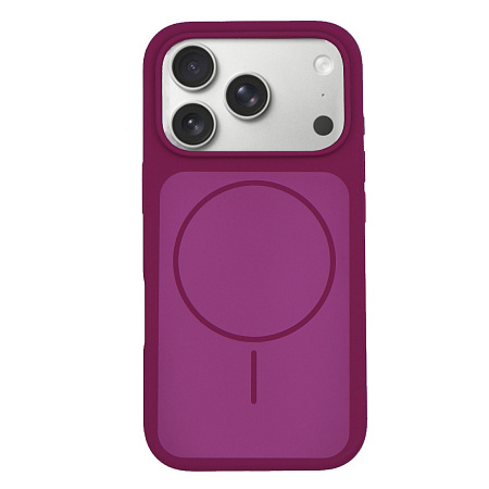 Чехол-накладка для iPhone 17 Pro Max, Silicon Case, магнитный (MagSafe), с дизайном, без лого, X-CASE, винный