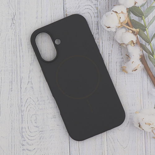 Чехол-накладка для iPhone 16, Silicon Case, магнитный (MagSafe), без лого, X-CASE, угольно-серый