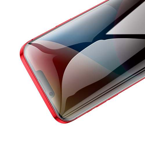 Защитное стекло на iPhone 13 (6.1)/13 Pro/14/16e, G777 Plus, HOCO, anti-static, антишпион, черное