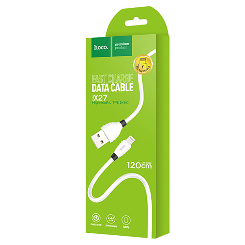 USB дата кабель Lightning, HOCO, X27, 1.2m, белый