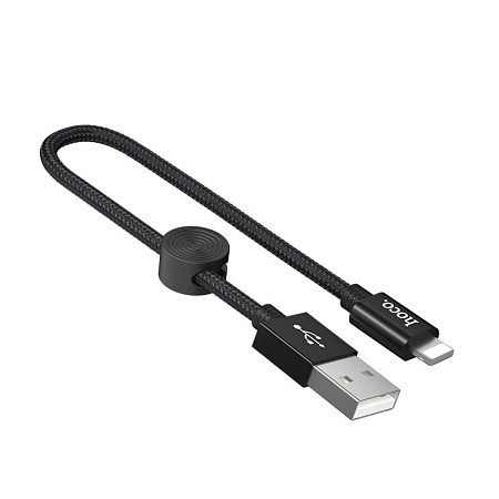 USB дата кабель Lightning, HOCO, X35, 25 см, черный