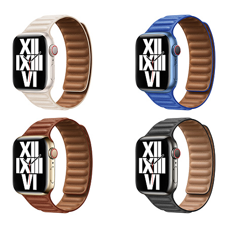 Ремешок на руку для Apple Watch 44/45/46/49 мм, HOCO, WA23, под кожу магнитный, черный