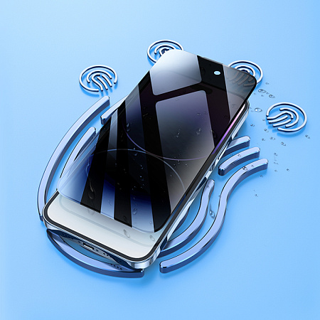 Защитное стекло для iPhone 14 Pro Max, G777 Plus, HOCO, anti-static, антишпион, черное