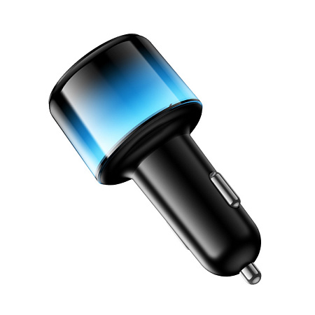 Автомобильное зарядное устройство, 1 USB 5V/2.4A + 2 PD 25W (Z69A), HOCO, с подсветкой, с дисплеем, черный