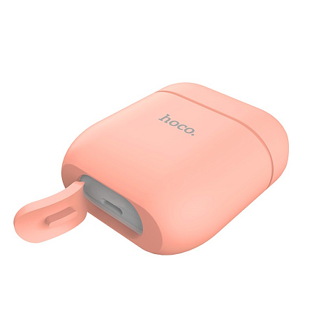 Чехол силиконовый для Airpods 1/Airpods 2, WB12, HOCO, розовый