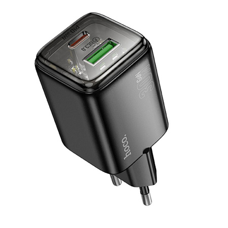 Сетевое зарядное устройство, 1 PD 30W + 1 USB 3.0 QC (N53), HOCO, черный