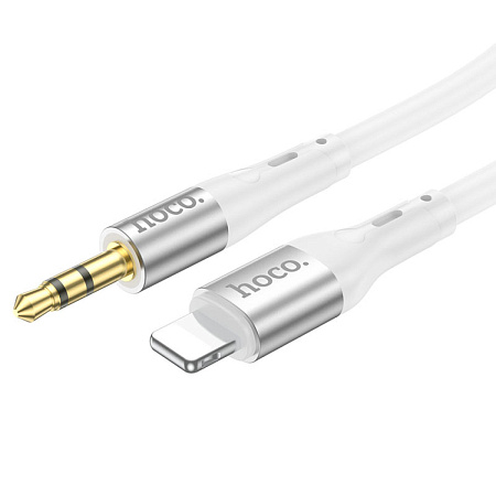 AUX Audio кабель 3,5 мм на Lightning, UPA22, HOCO, белый