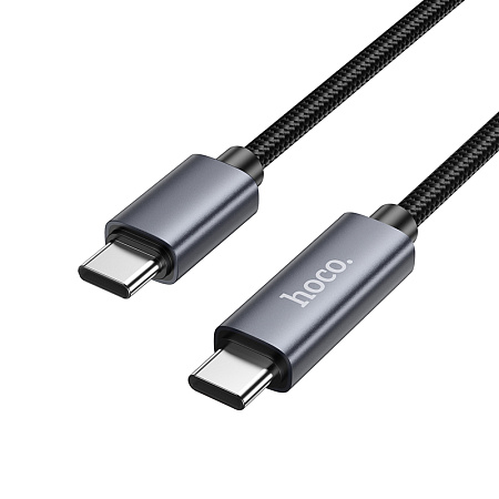 Кабель Type-C на Type-C, HOCO, X112, 1м, 60W, с дисплеем, черный