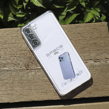 Чехол силиконовый для Samsung Galaxy S21, с защитой камеры, X-CASE, прозрачный