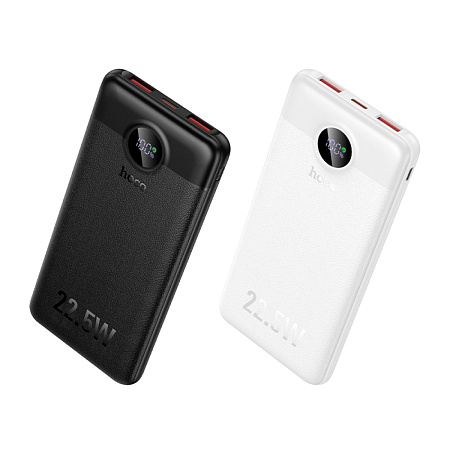 Универсальный Доп. Аккумулятор 10000mAh, J172, HOCO, выход: 1 USB (22.5), 1 PD (20W), белый