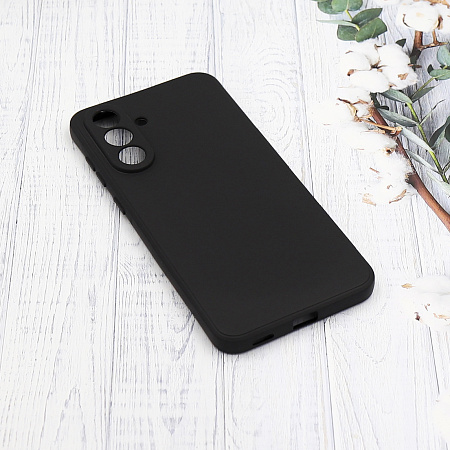 Чехол силиконовый для Samsung Galaxy S24, с микрофиброй внутри, с защитой камеры, X-CASE, черный