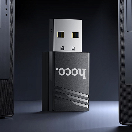 Адаптер WiFi4 USB, HI38, HOCO, внутренняя антенна, вес: 8.5g, цвет черный