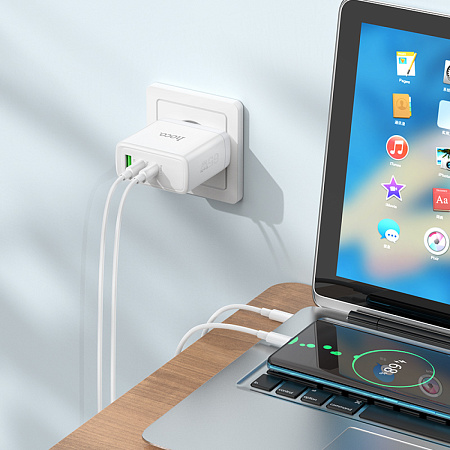 Сетевое зарядное устройство, 3 PD 45W/20W + 1 USB 18W (N30), HOCO, белый