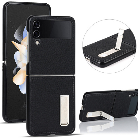 Чехол-накладка для Samsung Galaxy Z Flip 3, DU DU, с подставкой, пластик, черный