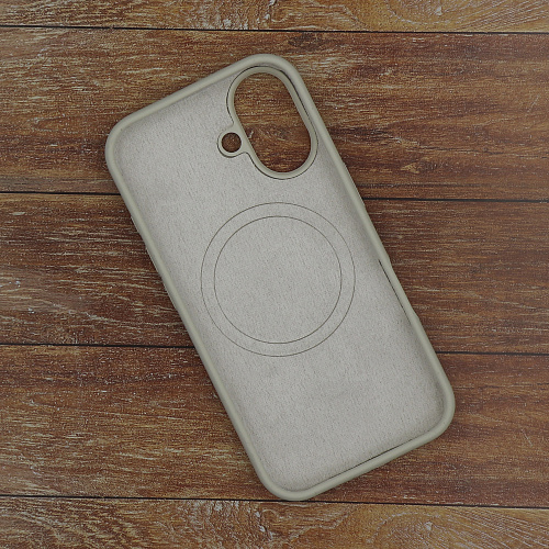 Чехол-накладка для iPhone 16, Silicon Case, магнитный (MagSafe), без лого, X-CASE, бежевый