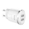 Сетевое зарядное устройство, 2 USB 2.4A (C38A), HOCO, белый