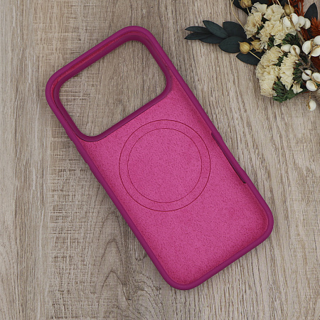 Чехол-накладка для iPhone 17 Pro, Silicon Case, магнитный (MagSafe), с дизайном, без лого, X-CASE, винный