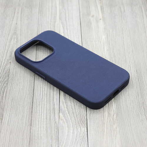 Чехол-накладка для iPhone 15 Pro, тканевый, магнитный (MagSafe), без лого, X-CASE, темно-синий