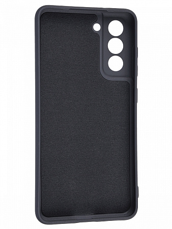 Чехол силиконовый для Samsung Galaxy S21FE, с микрофиброй внутри, с защитой камеры, X-CASE, черный