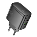 Сетевое зарядное устройство, 1 PD 65W + 1 USB 18W (CS63A), HOCO, черный