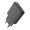 Сетевое зарядное устройство, 1 PD 20W + 1 USB 3.0 QC (N38), HOCO, черный