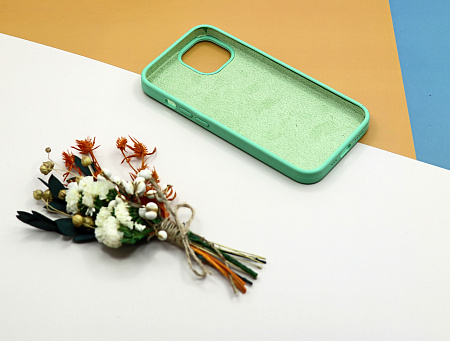 Чехол-накладка для iPhone 14, Silicon Case, без лого, мятный