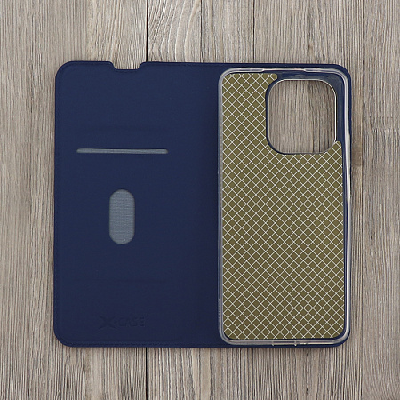 Чехол-книжка для Xiaomi Redmi 10C/Poco C40, X-CASE, боковой, синий