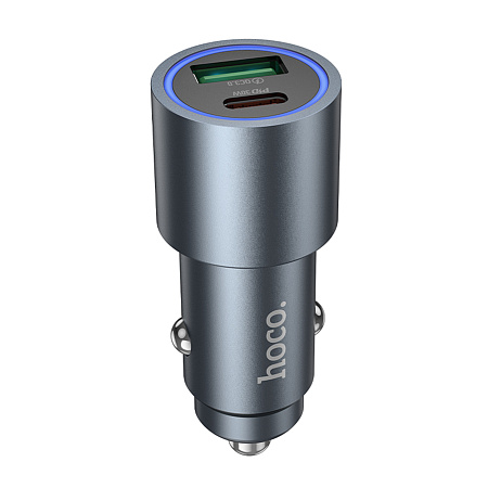 Автомобильное зарядное устройство, 1 USB QC3.0 18W, 1 PD 30W (Z60), HOCO, серый