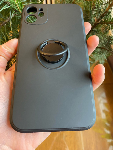 Чехол силиконовый для iPhone 11 (6.1), с держателем, X-CASE, черный