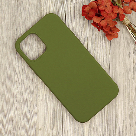 Чехол - накладка для iPhone 12/12 Pro, Silicon Case, без лого, хаки