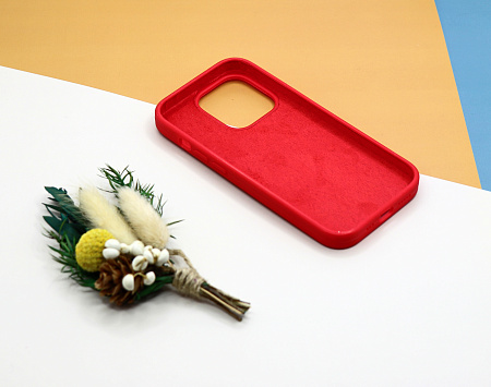 Чехол - накладка для iPhone 13 Pro, Silicon Case, без лого, красный